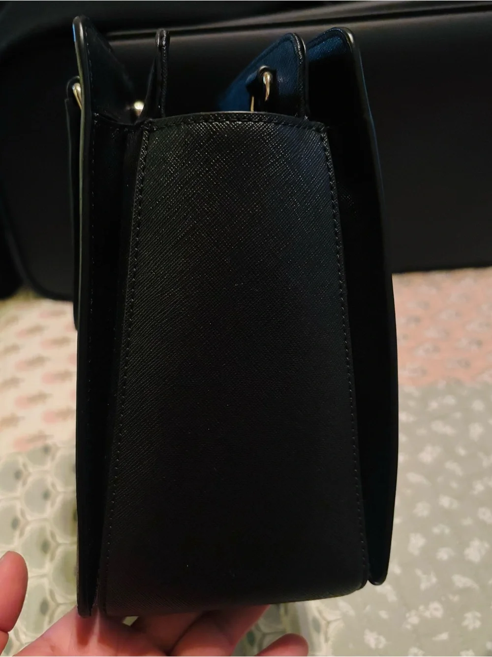 kate spade Floral Print Leather Satchel in Pink, Red & Black